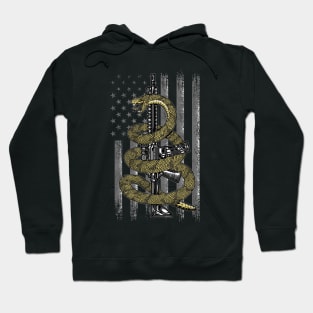 Snake Wrapped Around AR-15 Rifle Gun 2nd Amendment Hoodie